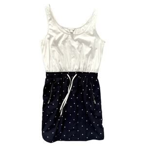 SPRINGFIELD Swimsuit Cover Up White Navy Blue Beach Dress Womens Size 6 Resort